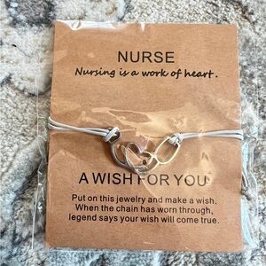 Nurse Stethoscope Heart Bracelet - Silver and Gold Tone